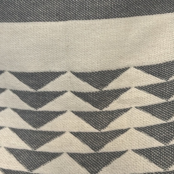 La Jolla SxSW Blanket Anthropologie Organic Cotton Natural Gray Turquoise NEW! - Picture 7 of 10